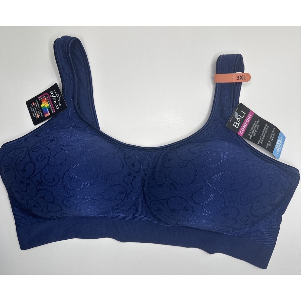 BALI Women's Navy Blue Comfort Bra Style DF3488 Cool Comfort Fabric Size 3XL NWT